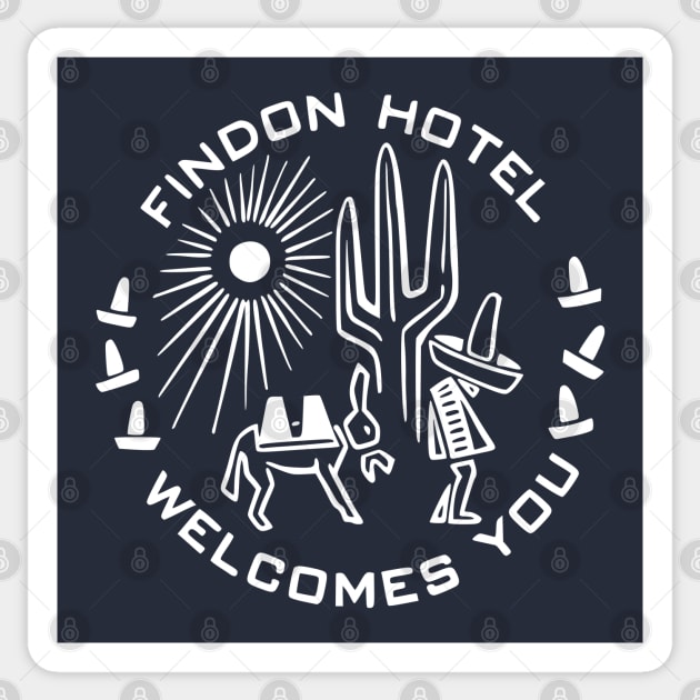 Vintage Travel Matchbook Findon Hotel Welcomes You Vintage Matchbook TexMex Arizona New Mexico Retro Southwest Burro Cactus Sombrero Sticker by Yesteeyear